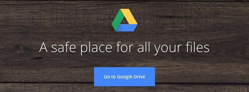 A screenshot of the Google Drive homepage