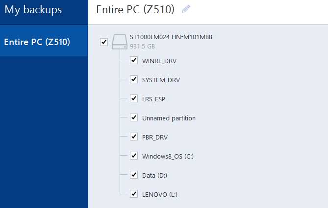 acronis true image 2017 backup image contains wrong partition