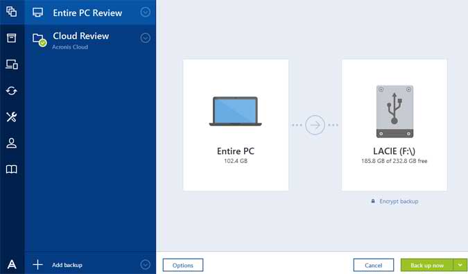 acronis true image without usb