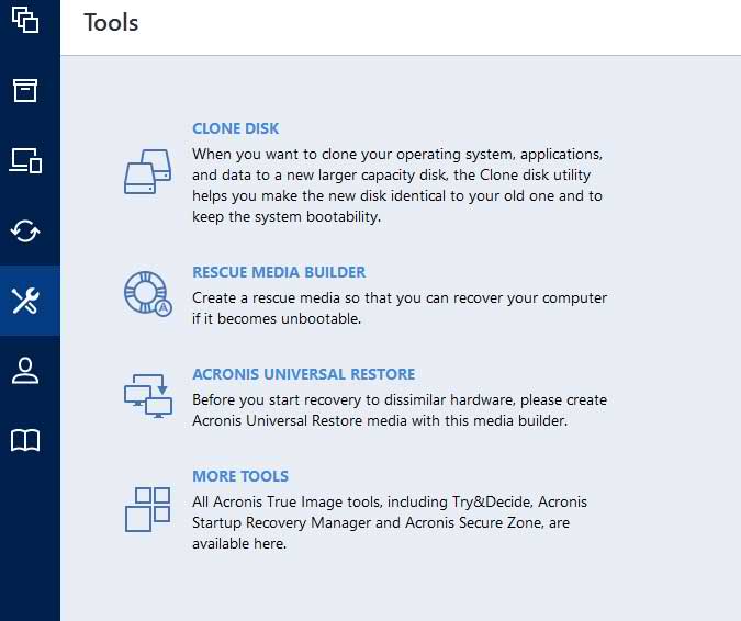 acronis true image tools