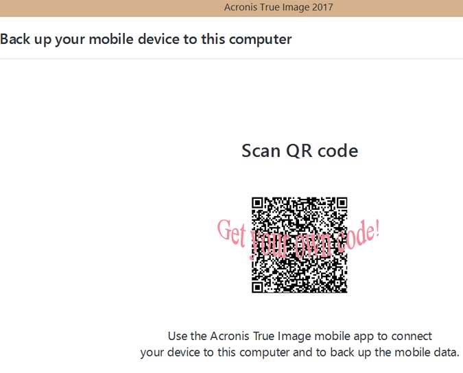 a QR Code example used to connect device