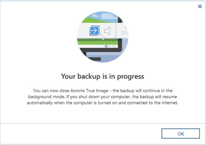 Your backup is in progress