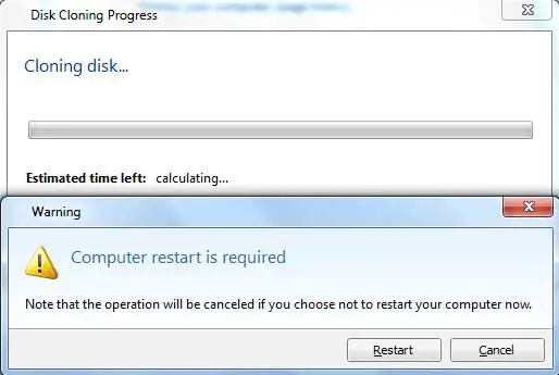 Computer Restart is Required to complete the task