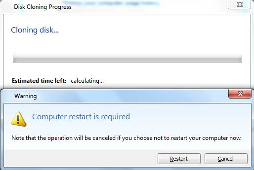 Computer Restart is Required to complete the task