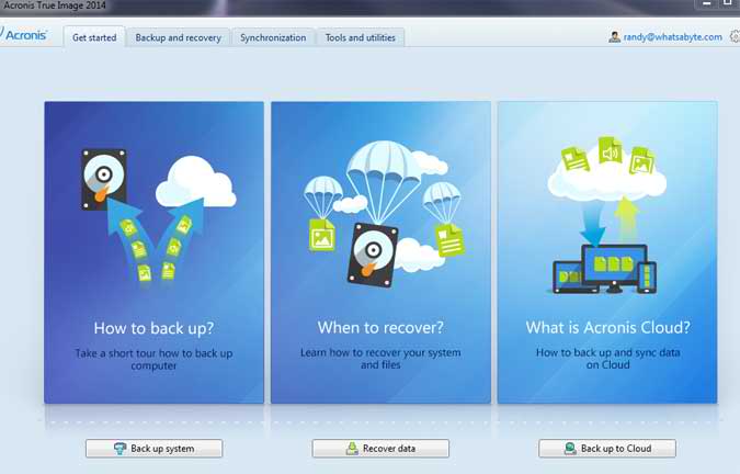 The Acronis True Image 2014 New Interface