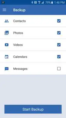 Acronis mobile app backup interface