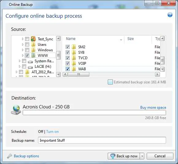 Configure the Online Backup Process