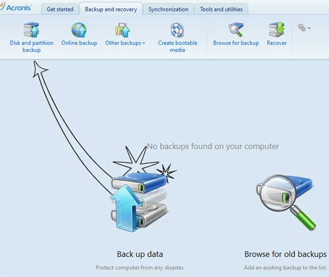 acronis true image disk and partition backup