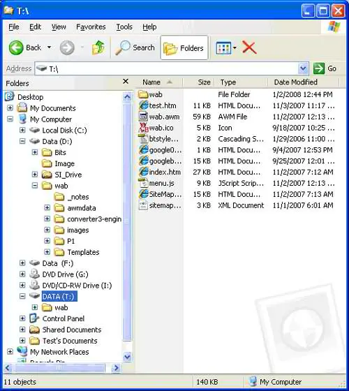 Shows the recovered files