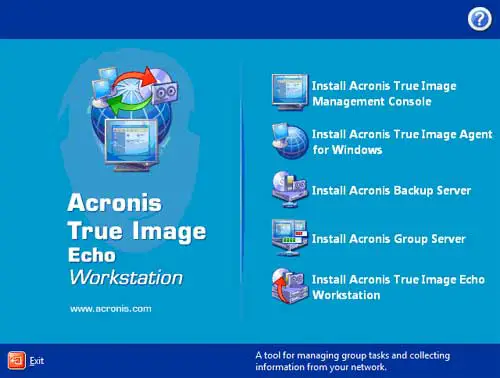The Acronis True Image Echo Workstation Setup Options