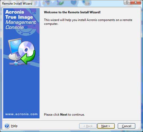 The Arconis Remote Install Wizard