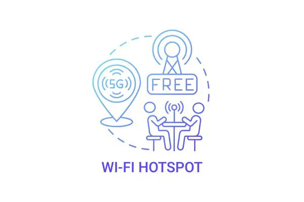 38360218 Wi-fi hotspot gradient blue concept icon