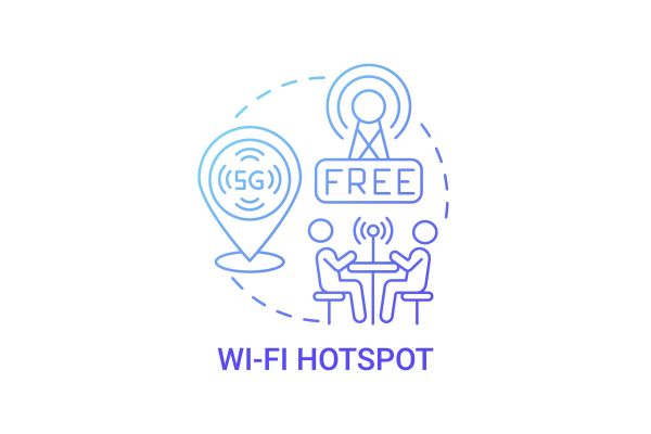 38360218 Wi-fi hotspot gradient blue concept icon