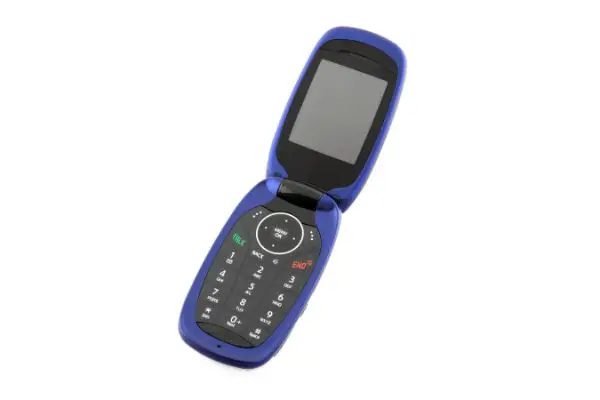 430493 Blue clamshell cell phone