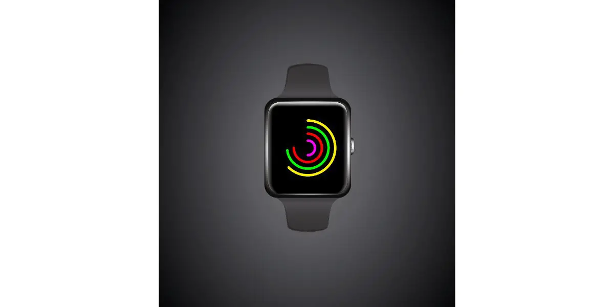 AdobeStock_101520172 Smartwatch. Fitness tracker. Activity tracker on gradient grey background
