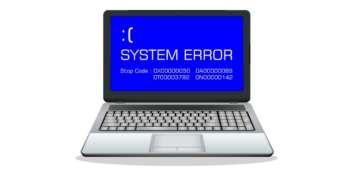 AdobeStock_115140045 laptop with error screen vector concept