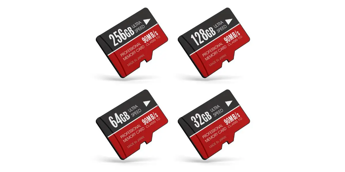 AdobeStock_141971245 Set of high speed with different memory storage MicroSD flash memory cards on white background
