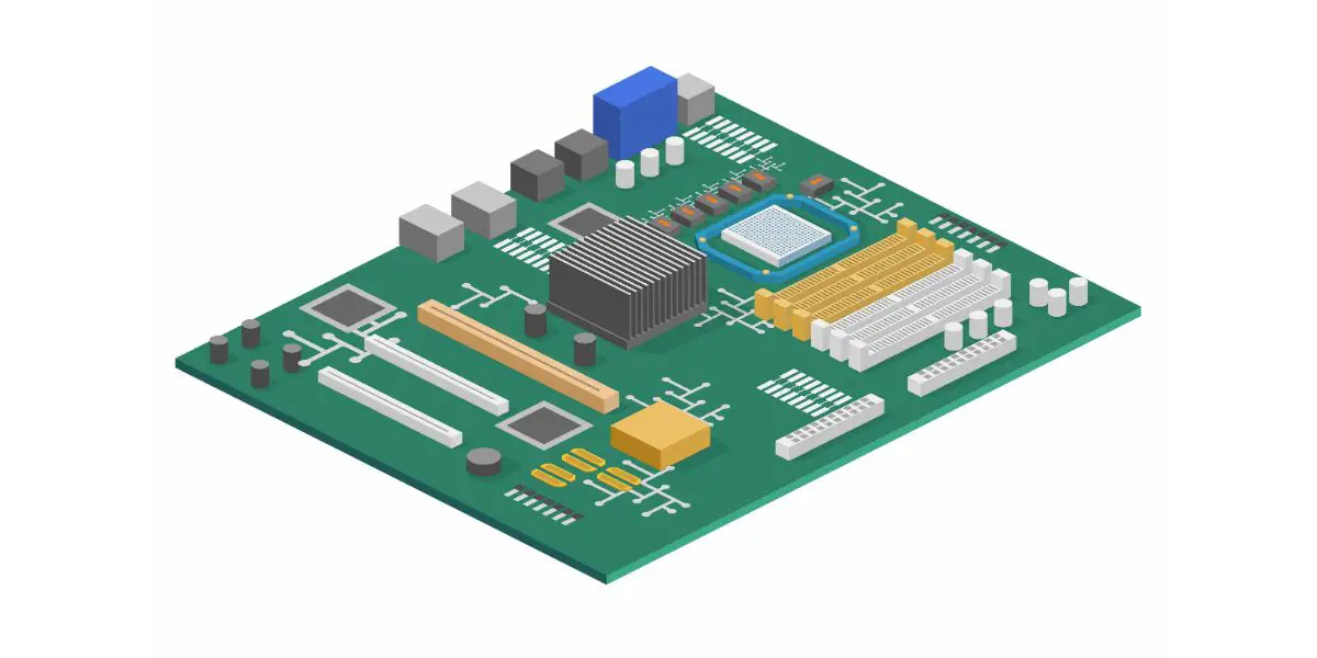 AdobeStock_160564415 Isometric flat 3D isolated concept vector computer motherboard information system