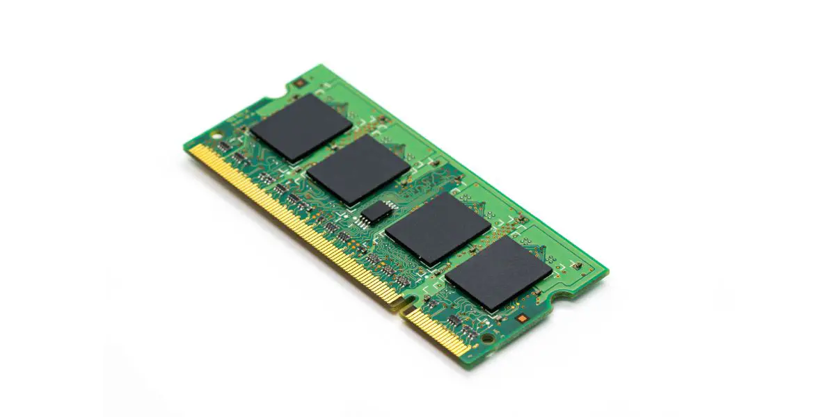 AdobeStock_176206056 Image of a slanted ram memory on a white background. Equipment and computer hardware