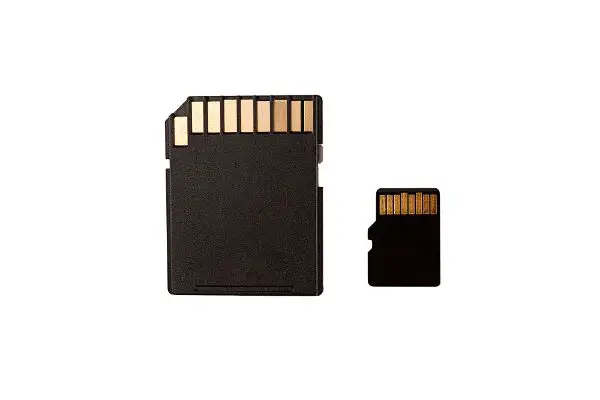 AdobeStock_307012073 micro SD flash drive and SD card for data storage in digital devices,