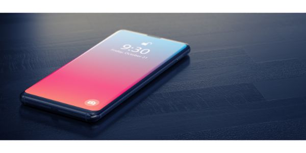 AdobeStock_311385438 A Smartphone on Wooden Table. Close Up. Top Down View. 3D Render.