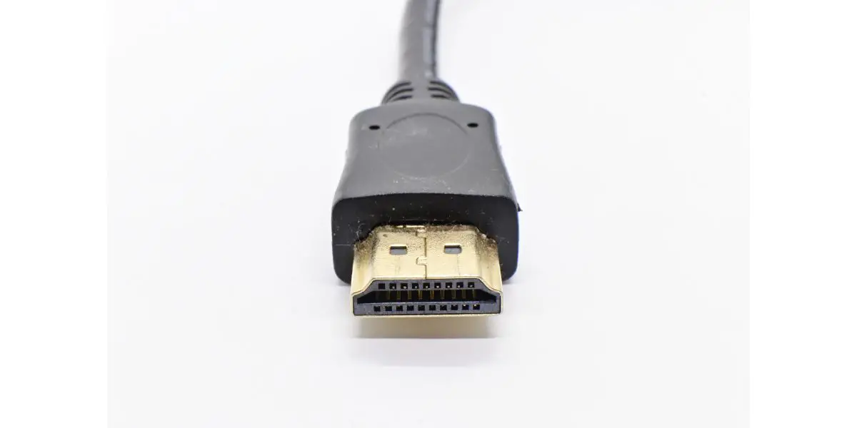 AdobeStock_440456276 HDMI cable showing connectors isolated on white background.
