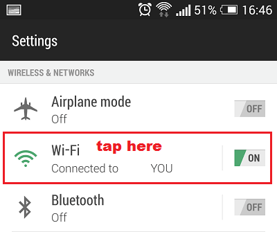 Android Wi-Fi Settings