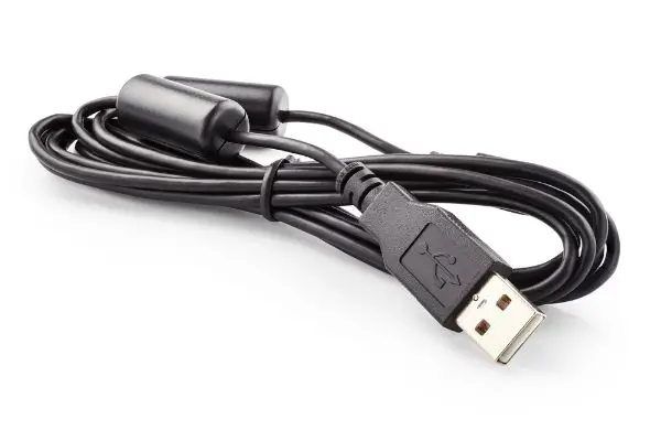 Depositphotos_103520846_S Black USB cable white background