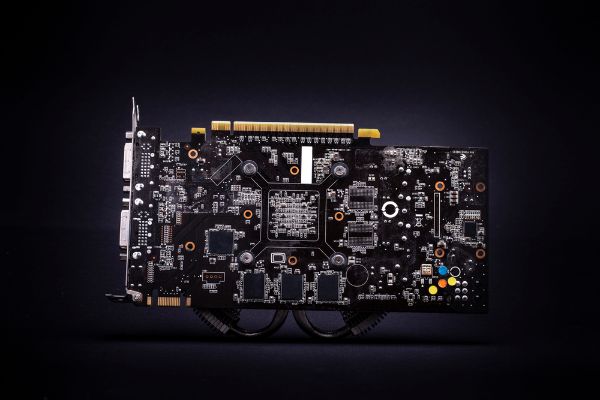 Depositphotos_239715172_S opened up Graphics card vram on isolated black background