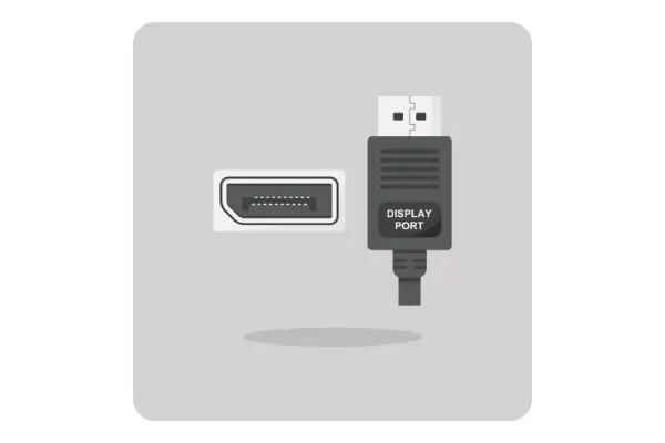 Depositphotos_281133364_S Vector design of flat icon, Display port cable connector on isolated background