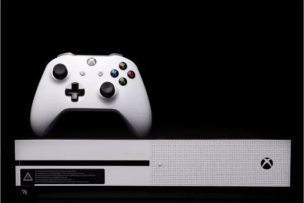 View from the front of xbox one s gaming console