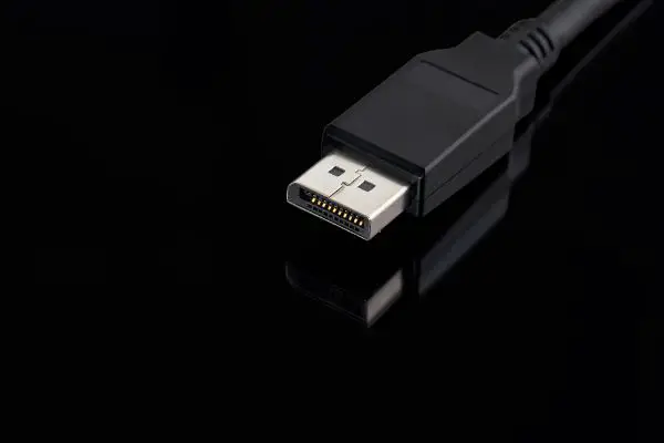 Depositphotos_445262356_S Display port cable plug close up over black background