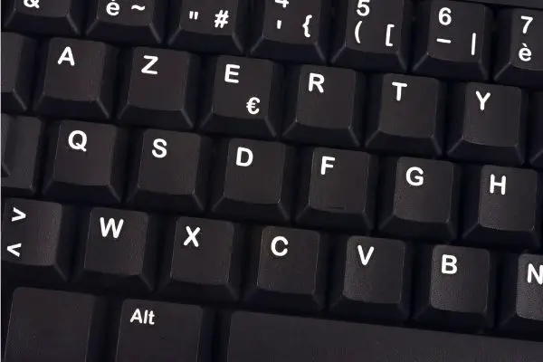 Close up AZERTY keyboard keys