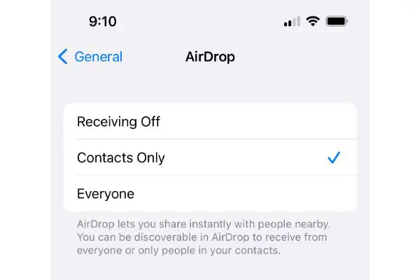 General settings for airdrop screenshot (1)