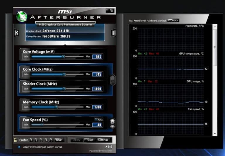 MSI Afterburner screenshot