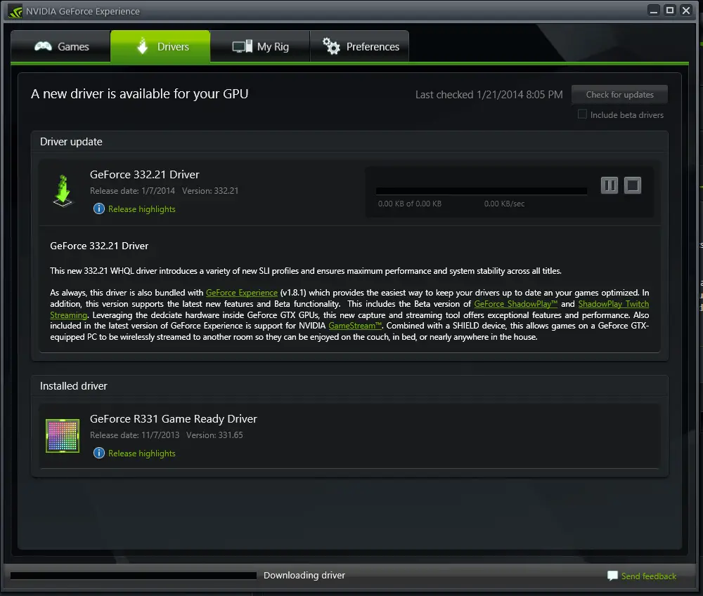 geforce control panel download