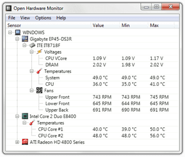 Open Hardware Monitor screenshot