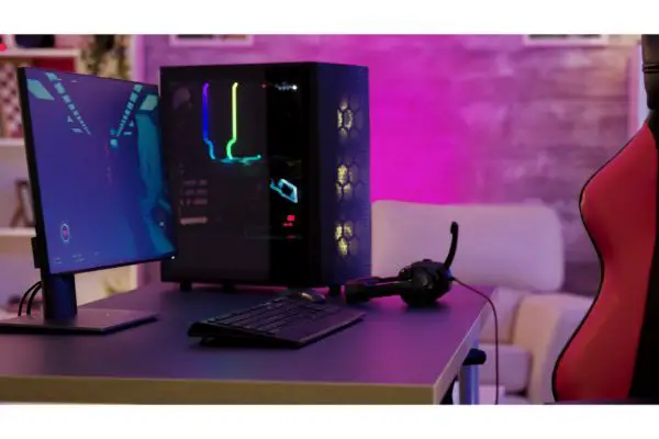Pc unit un colorful neon lighst for online gaming