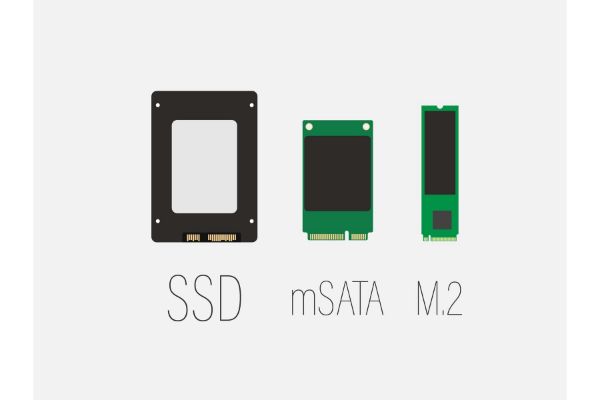 SSD MSATA, M2, SSD ICON. Векторная иллюстрация, плоский дизайн