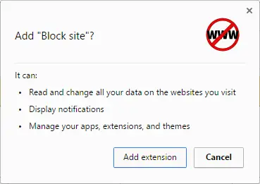 Add BLOCK SITE extension