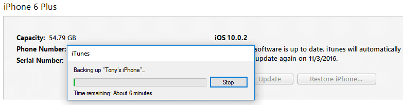 Backup iPhone with iTunes