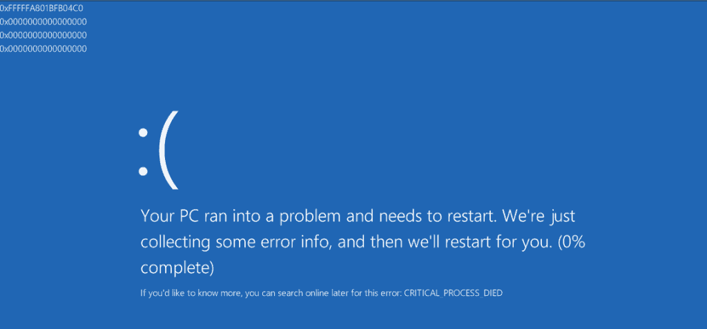  Blue Screen Of Death