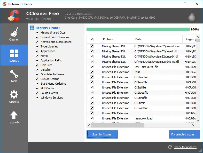 CCleaner Registry 