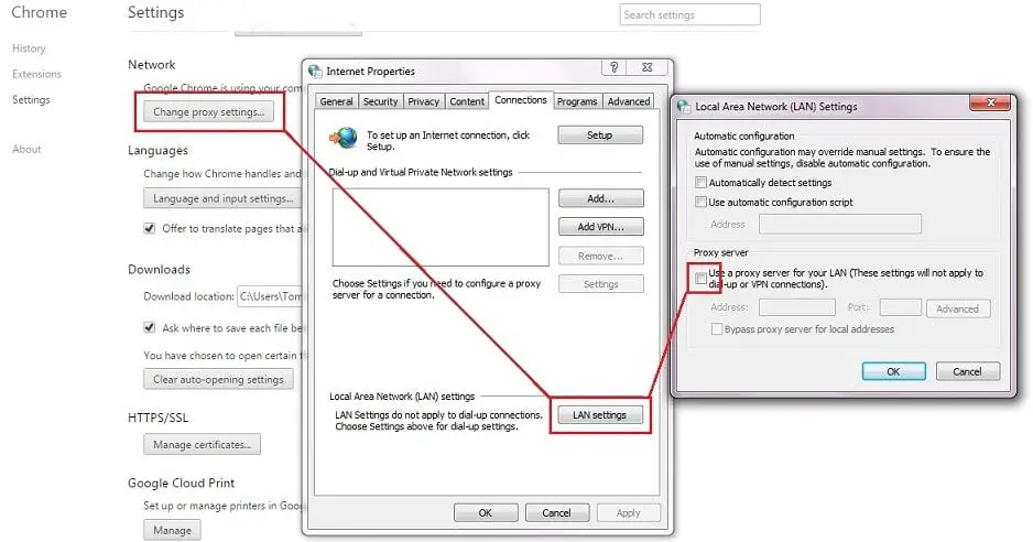 Change Proxy Settings In Windows