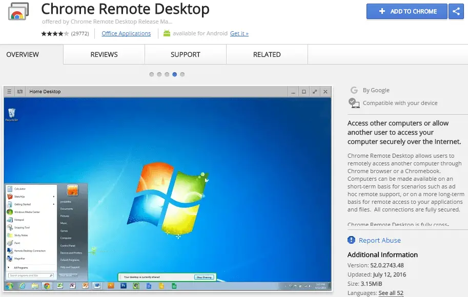 Chrome Remote Desktop