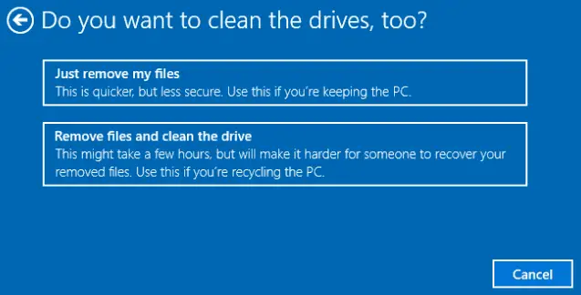 Clean Windows 10 Drive