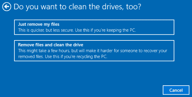 Clean Windows 10 Drive