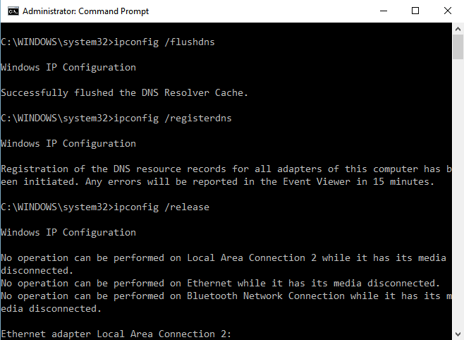 Error connection timeout. Ipconfig /registerdns. Ipconfig /release. Ipconfig /flushdns. Flushdns cmd.