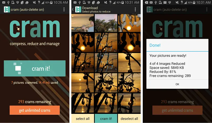 Cram, compressed images for Android