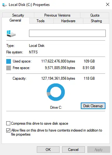 Disk Cleanup In Windows
